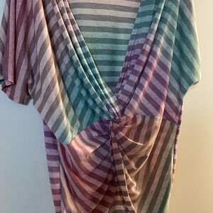 Colorful Striped Draped Top